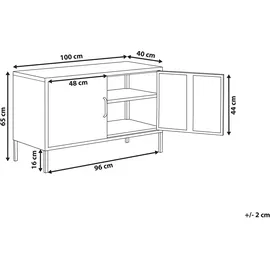 Beliani Aktenschrank, Uria Metall, Grau