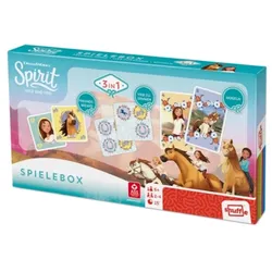ASS Altenburger - DreamWorks - Spirit - Spielebox 3 in 1, Freunde-Memo, Vier zusammen, mogeln