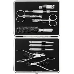 ZWILLING Beauty Maniküre Pediküre Set 10tlg, Leder, schwarz Nägel kürzen   