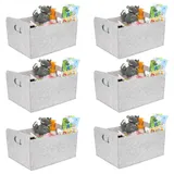 GarPet 6x Aufbewahrungsbox faltbar Stoff Aufbewahrungskorb faltbar Schrank Organizer Filzkorb Aufbewahrung faltbare Stoffbox klein 25x31x15 hellgrau Sparpaket