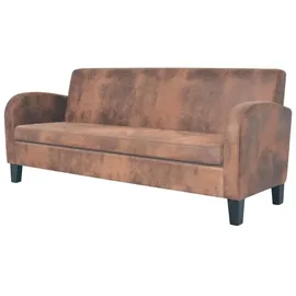 vidaXL Sofa Kunstleder Wildleder-Optik Braun