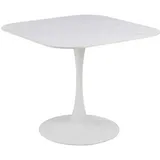 Mid.you Esstisch, Weiß, Metall, Keramik, quadratisch, Säule, rund, 90x75x90 cm, Esszimmer, Tische, Esstische, Esstische quadratisch