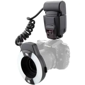 Meike MK 14EXT Macro Ringblitz für Nikon (Makroblitz, Nikon), Blitzgerät, Schwarz