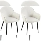 CLP 2er Set Esszimmerstühle Boise Mit Stoffbezug I Polsterstühle Mit Robustem Metallgestell & Bodenschonern