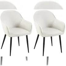 CLP 2er Set Esszimmerstühle Boise Mit Stoffbezug I Polsterstühle Mit Robustem Metallgestell & Bodenschonern