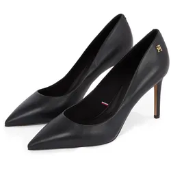 High-Heel-Pumps TOMMY HILFIGER "ESSENTIAL POINTED PUMP", Damen, Gr. 37, schwarz, Leder, elegant, Schuhe, Stilettoabsatz, Abendschuh, Partyschuh in schmaler Form