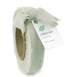 Baumwoll-Band "Cotton raw" 15mm/10 Meter grau