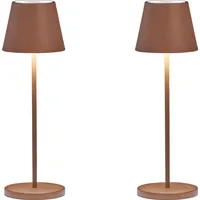 Meine wunschleuchte 2er SET Outdoor Akku USB Tischlampen Rostfarben