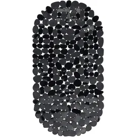 Relaxdays Badewannenmatte Steinoptik, Schwarz