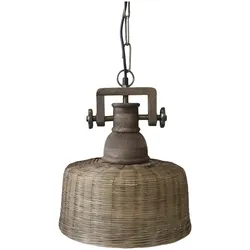 Chic Antique Lampe aus Rattangeflecht, H33/Ø 31 cm, braun