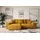 altdecor Ecksofa Cord mit Schlaffunktion 2-Sitzer Senfgelb