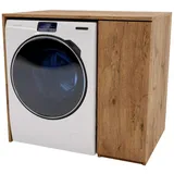 CraftPAK Waschmaschinenumbauschrank Waschmaschine / Wäschetrockner - Überbauschrank mit Stauraum und Tür braun