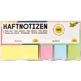 Folia Haftnotizen-Set farbsortiert, 1 Set
