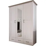 Begabino Kleiderschrank Luca 148 x 201 x 62 cm Pinie Weiß/Trüffel