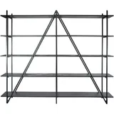 KAWOLA PEARA Wandregal 220 x 35 x 181 cm Schwarz