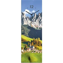 Artland Wanduhr »Glasuhr Alpen Berge Santa Maddalena«, wahlweise mit Quarz- oder Funkuhrwerk, lautlos ohne Tickgeräusche Artland grün