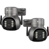 ctronics Überwachungskamera Außen Set, WLAN IP Kamera Outdoor mit 30m Farb-Nachtsicht, Automatischer Verfolgung, Fernüberwachung über PC/Smartphone, Humanoide Erkennung, 2-Wege-Audio, IP66