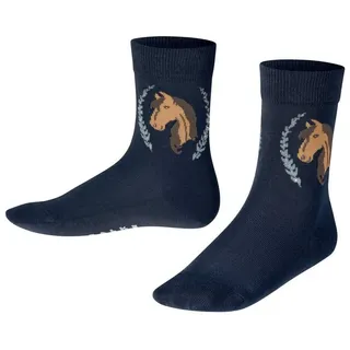 Falke Socken Horse K SO Baumwolle gemustert 1 Paar, Blau (Marine 6120) neu - umweltfreundlich, 19-22