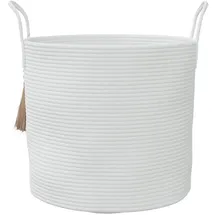 vidaXL Aufbewahrungskorb Ø40 x 40 x 35 cm Baumwolle weiß