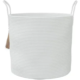 vidaXL Aufbewahrungskorb Ø40 x 40 x 35 cm Baumwolle weiß