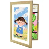 Relaxdays Bilderrahmen Kinder beige/weiß A4 3 St.