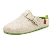 Andrés Machado - Hausschuhe für Herren - Winter - VAL – Unisex Pantoffeln – Wolle und Filz – rutschfeste Gummisohle und herausnehmbares Fußbett - Weiß Grün EU 47 - 47 EU