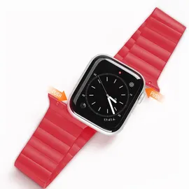 Dux Ducis DuxDucis - Armband Strap - Apple Watch Ultra 49MM - Beige (49 mm, Silikon), Uhrenarmband, Rot