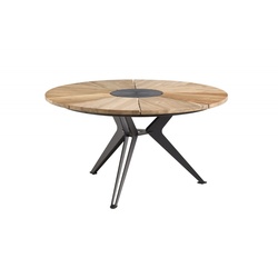Tisch Nexor - 140 cm rund Teak gebürstet