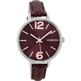 Oozoo Armbanduhr weinrot Leder C9482 Timepieces Damen Analog-Quarzuhr UOC9482 - Rot