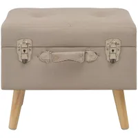 vidaXL Hocker mit Stauraum 40 cm Beige Stoff