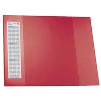 Läufer 42654 Durella D2 Schreibtischunterlage mit zwei transparenten Seitenleiste, 52x65cm, rot, rutschfeste Schreibunterlage