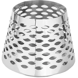 Windlicht FINK "LUMA, Weihnachtsdeko", silber (silberfarben), H:19cm Ø:13cm, Edelstahl, Kerzenhalter, mit mandelförmigen Öffnungen