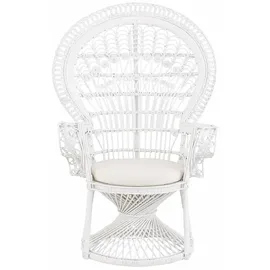 Hofmann Living And More Rattanstuhl mit Kissenauflage weiß