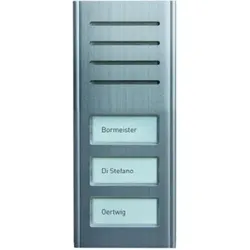 TCS ASX13003-0010 Audio Außenstation Serie ASX 3 Namenfeldtaster (zentriert), AP silber ASX130030010