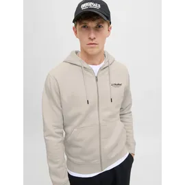 JACK & JONES Herren Hoodie Kapuzenpullover JJESOHO SWEAT ZIP HOOD Relaxed Fit 12278794 Beige XXL