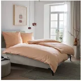 Bugatti Bettwäsche 155x220 cm - 100% Baumwolle, Reißverschluss, anschmiegsam, weich & waschbar, Satinbettwäsche orange Flieder einfarbig