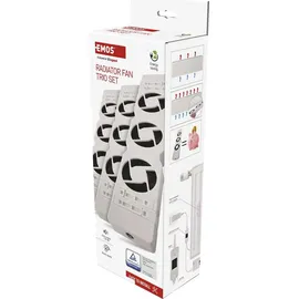 EMOS Heizung-Ventilator Starterset TRIO 3 Stück Heizgebläse inkl. Temperatursensor mit Regler Luftdurchsatz 36 m3/h pro Ventilator