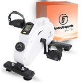 Fjoerdesports Heimtrainer Mini-Heimtrainer, Arm- und Beintrainer, Bewegungstrainer (Seniorentrainer, Trainieren im Home Office, besonders leise, verstellbarer Widerstand, Fitness, Workout, rutschfeste Standfüße, 100 kg max. Benutzergewicht, Pedaltrainer, Bewegungstrainer, Bewegungstherapie, Home Office), LCD-Display, Fitnesstraining, Training am Schreibtisch weiß