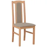 MOEBLO Stuhl BESO 07 (Polsterstühle, Holzstühle, Esszimmerstühle, Massivholz - Massiver Buchenholzstuhl mit Polstersitz, ergonomische Sitzhöhe, verschiedene Farben), (BxHxT): 43x96x40cm beige