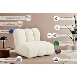 LeGer Home by Lena Gercke Sessel Priya Polyester Bouclé 102,5 x 83 x 106,5 cm Beige