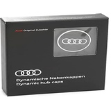 Audi Dynamische Nabenkappen (4 Stück) Radnabenkappen, schwarz/Silber, 20.6 x 18.2 x 4.7 cm
