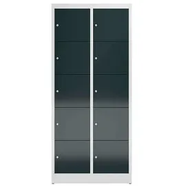 Classix Schließfachschrank anthrazit, lichtgrau X-523528, 10 Schließfächer 80,0 x 50,0 x 180,0 cm