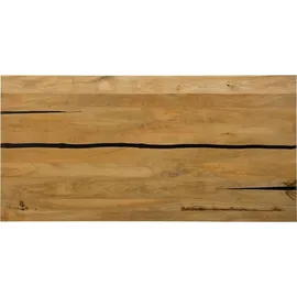 MASSIVMOEBEL24.DE Esstisch Mango 180x90x74 natur lackiert / Epoxid schwarz, Kreuzgestell rund anthrazit matt EPOXY