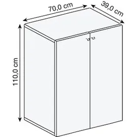 VCM my office Aktenschrank Lona, 919442 weiß, honig-eiche 1 Fachboden 70,0 x 39,0 x 74,0 cm