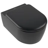 Villeroy & Boch Skyla Wand-WC mit WC-Sitz Pure Black CeramicPlus