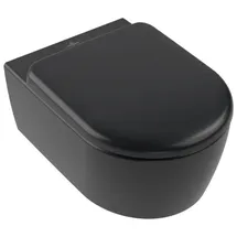 Villeroy & Boch Skyla Wand-WC mit WC-Sitz Pure Black CeramicPlus