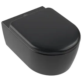 Villeroy & Boch Skyla Wand-WC mit WC-Sitz Pure Black CeramicPlus