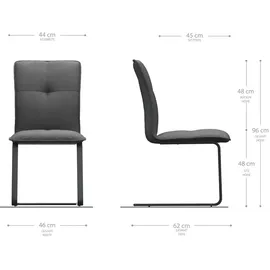 DeLife Freischwinger Maddy-Flex Stripes Mint Freischwinger flach Schwarz, Esszimmerstühle