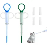 2 Stück Tablettengeber für Katzen und Hunde, Wiederverwendbare Tabletteneingeber Katze aus Silikon, Praktische Schluckhilfe Tabletten für Haustiere, Pet Pill Shooter für Wurmkur und Medikamente