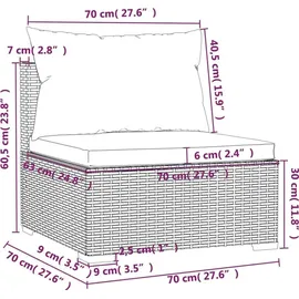 vidaXL 9-tlg. Garten-Lounge-Set mit Kissen braun
